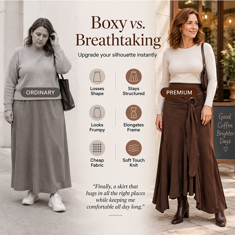 Women's O-Ring Tie-Front Draped Skirt
