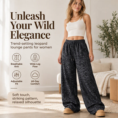 Women's Leopard Print Wide-Leg Pants