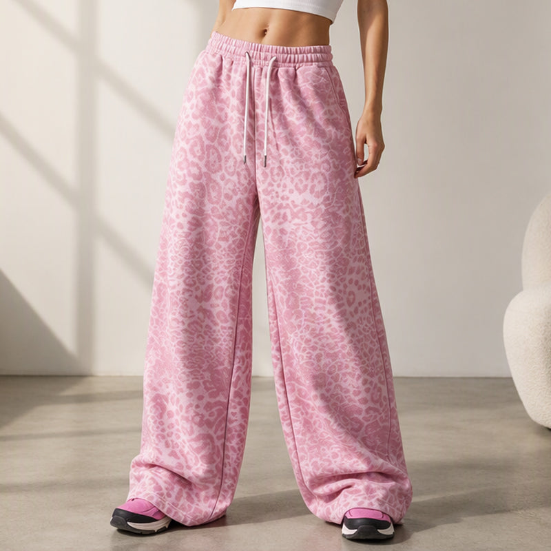 Women's Leopard Print Wide-Leg Pants