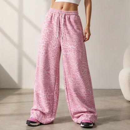 Women's Leopard Print Wide-Leg Pants