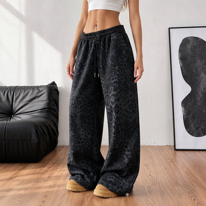 Women's Leopard Print Wide-Leg Pants