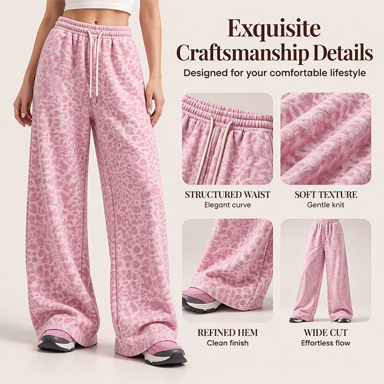 Women's Leopard Print Wide-Leg Pants