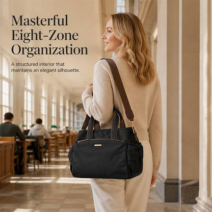 Women's Tote Bag with Pleated Side Pockets