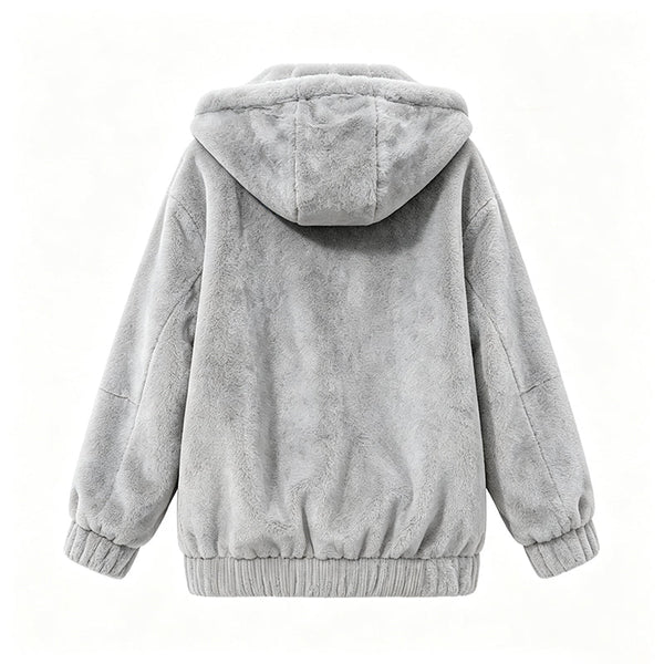 Women's Hooded Jacket with Front Zipper