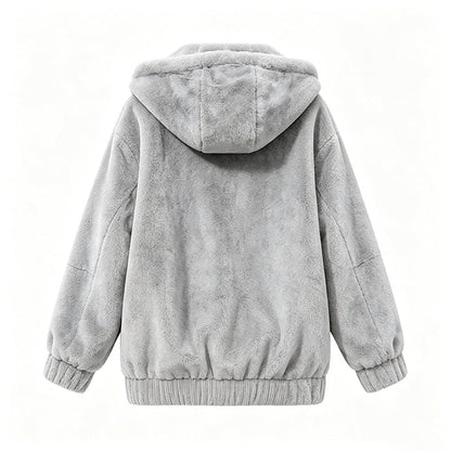 Women's Hooded Jacket with Front Zipper