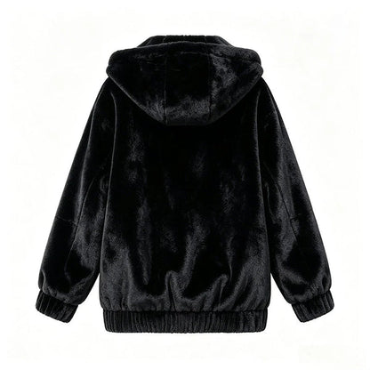 Women's Hooded Jacket with Front Zipper