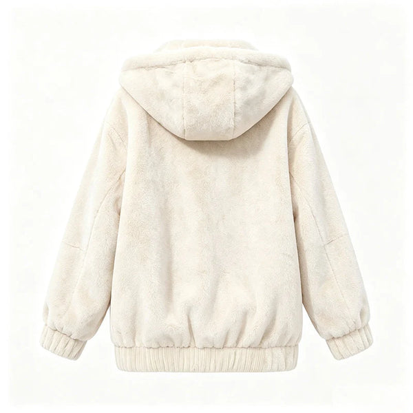 Women's Hooded Jacket with Front Zipper