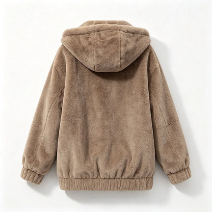 Women's Hooded Jacket with Front Zipper