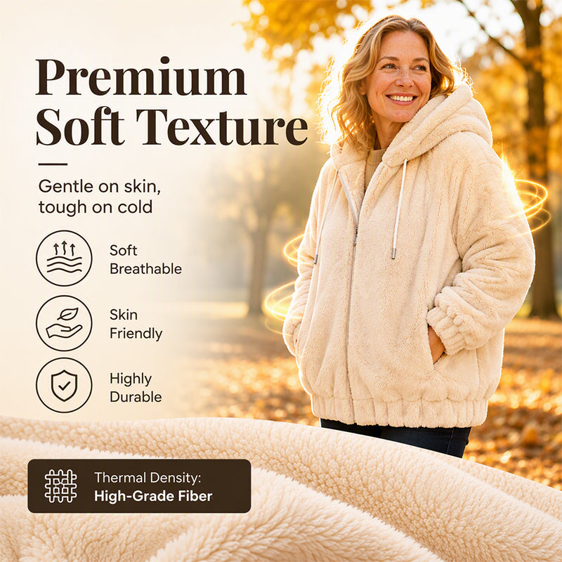 Women's Hooded Jacket with Front Zipper