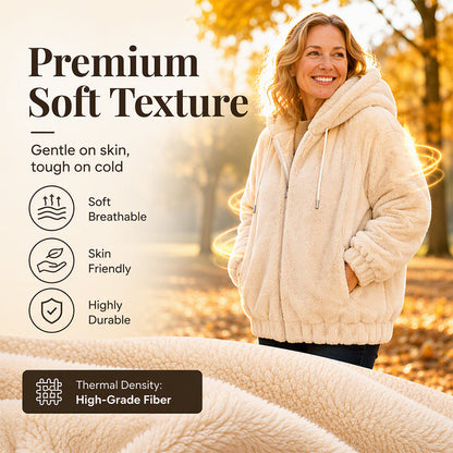 Women's Hooded Jacket with Front Zipper