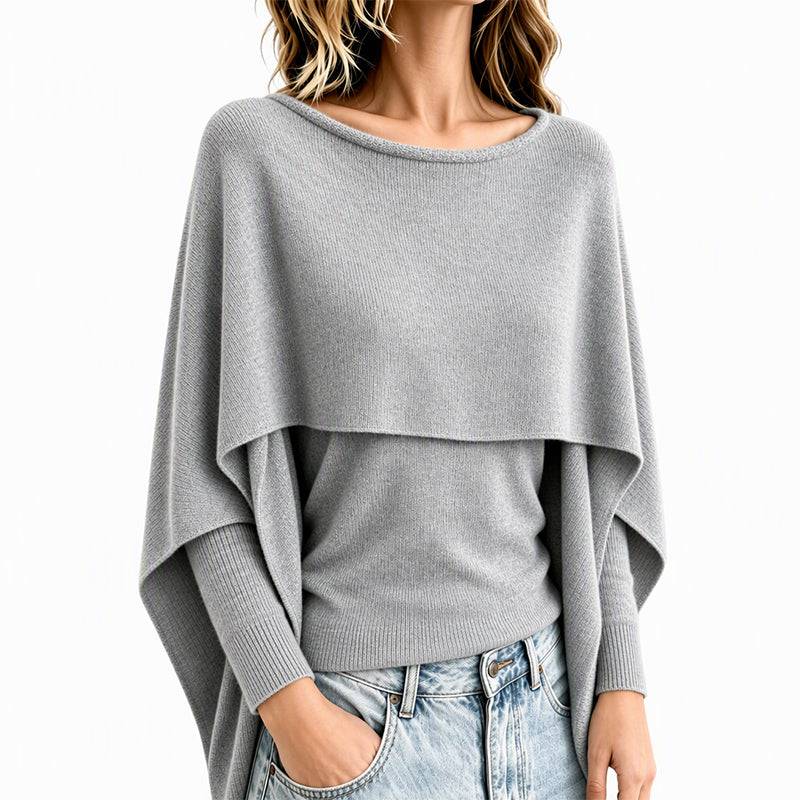 Women's Draped Overlay Knit Top