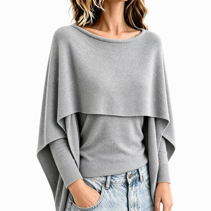 Women's Draped Overlay Knit Top