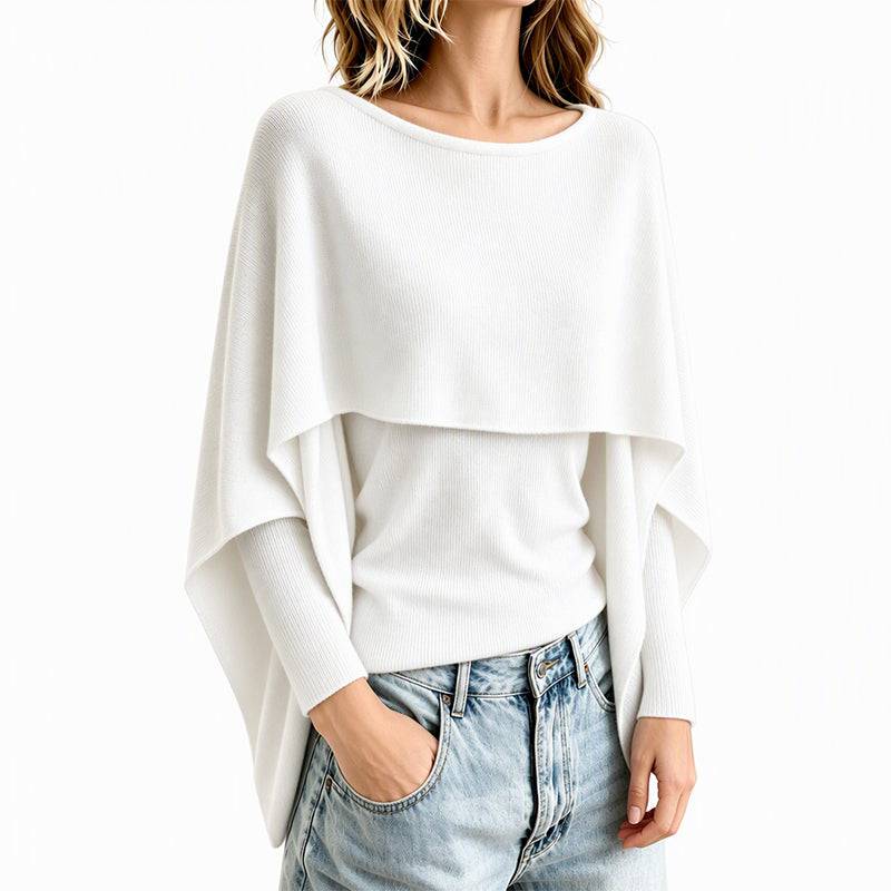 Women's Draped Overlay Knit Top