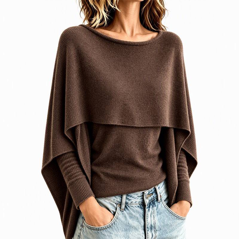 Women's Draped Overlay Knit Top