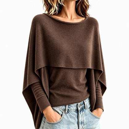 Women's Draped Overlay Knit Top