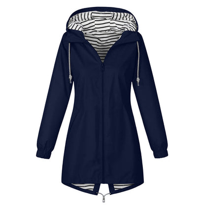 Women's Hooded Zip-Front Rain Jacket