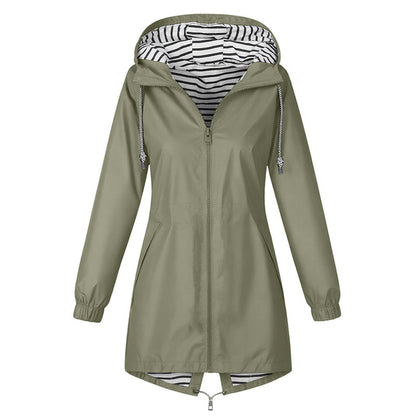 Women's Hooded Zip-Front Rain Jacket