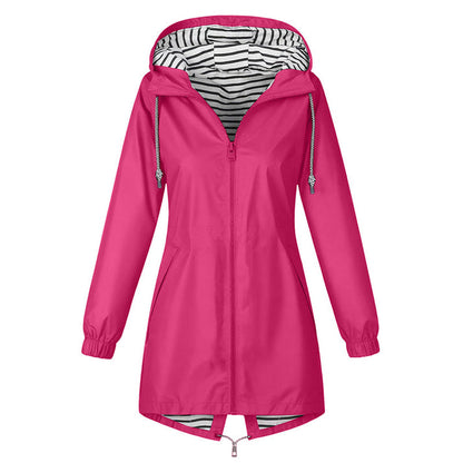 Women's Hooded Zip-Front Rain Jacket