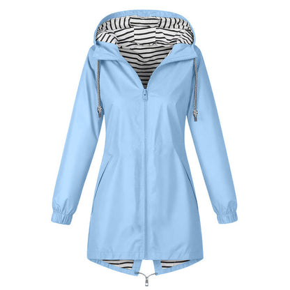 Women's Hooded Zip-Front Rain Jacket