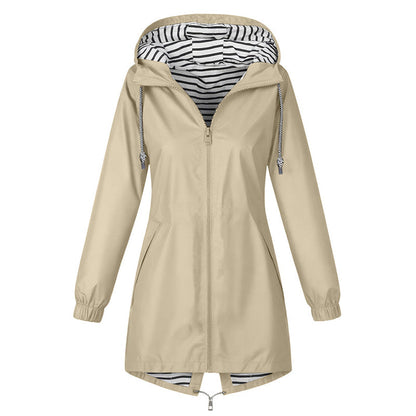 Women's Hooded Zip-Front Rain Jacket