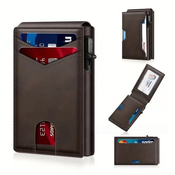 Men's Pop-Up Card Holder Wallet