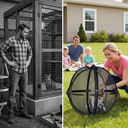 Outdoor Rolling Mesh Cat Enclosure