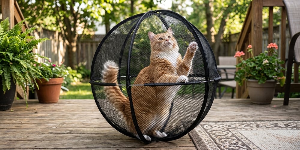 Outdoor Rolling Mesh Cat Enclosure