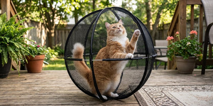 Outdoor Rolling Mesh Cat Enclosure