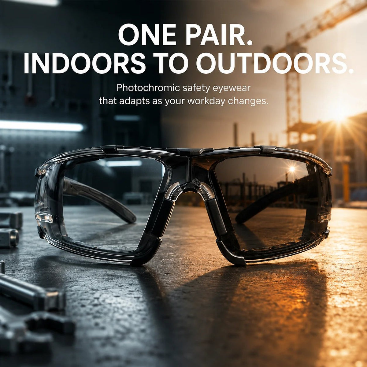 Photochromic Eyewear with Wraparound Frame