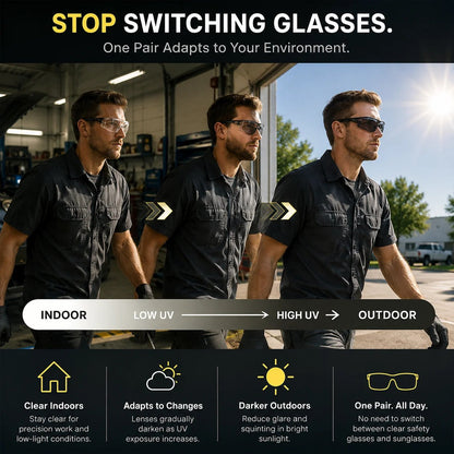 Photochromic Eyewear with Wraparound Frame