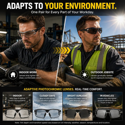 Photochromic Eyewear with Wraparound Frame