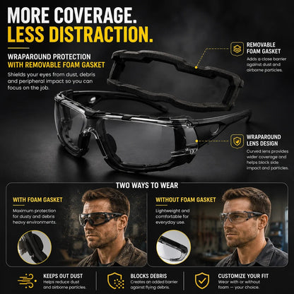 Photochromic Eyewear with Wraparound Frame
