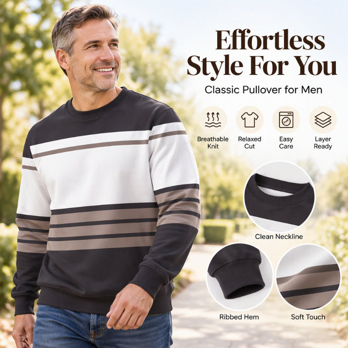 Men's Striped Crewneck Pullover
