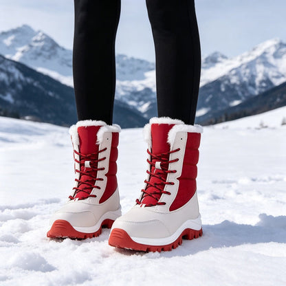 Women's Lace-Up Faux Fur Snow Boots