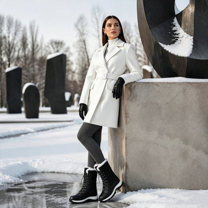 Women's Lace-Up Faux Fur Snow Boots
