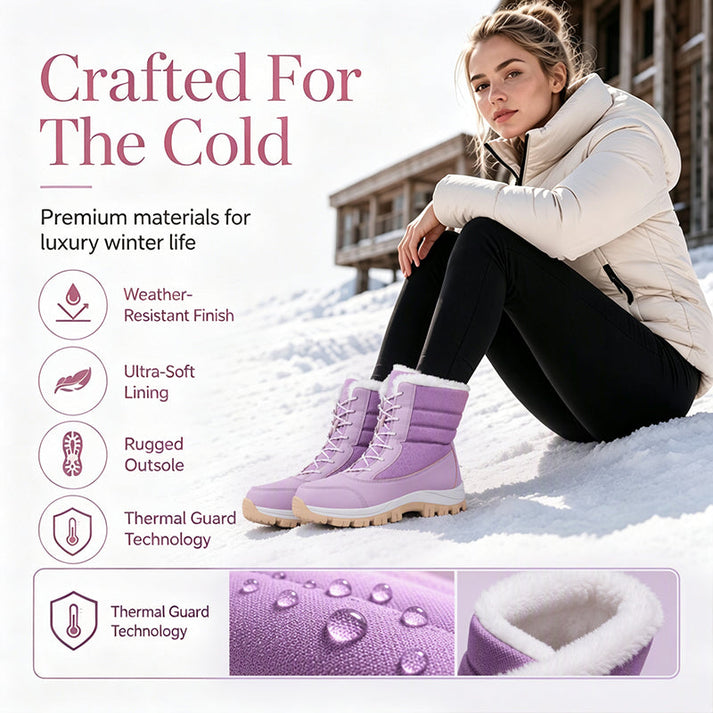 Women's Lace-Up Faux Fur Snow Boots