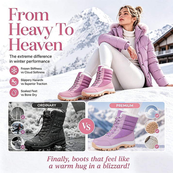 Women's Lace-Up Faux Fur Snow Boots