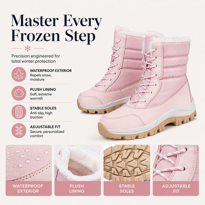 Women's Lace-Up Faux Fur Snow Boots