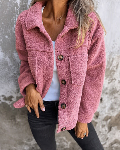 Women's Teddy Fleece Button-Up Jacket