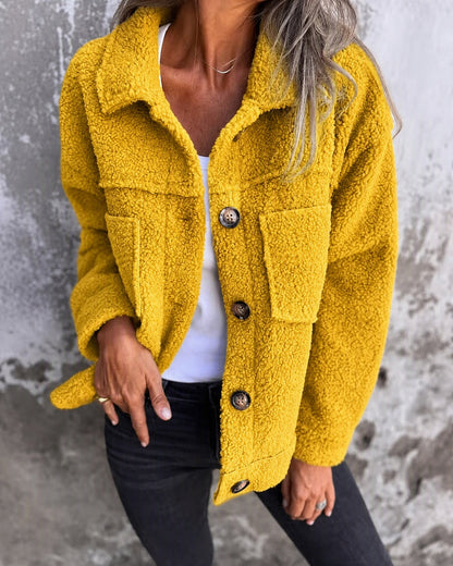 Women's Teddy Fleece Button-Up Jacket