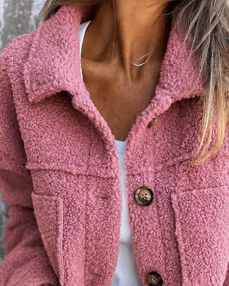 Women's Teddy Fleece Button-Up Jacket