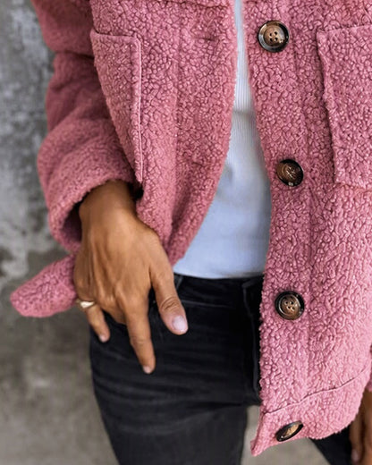 Women's Teddy Fleece Button-Up Jacket