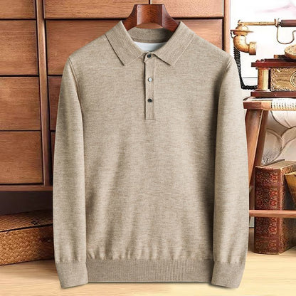 Men's Long-Sleeve Collared Pullover Sweater