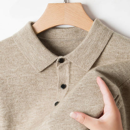 Men's Long-Sleeve Collared Pullover Sweater
