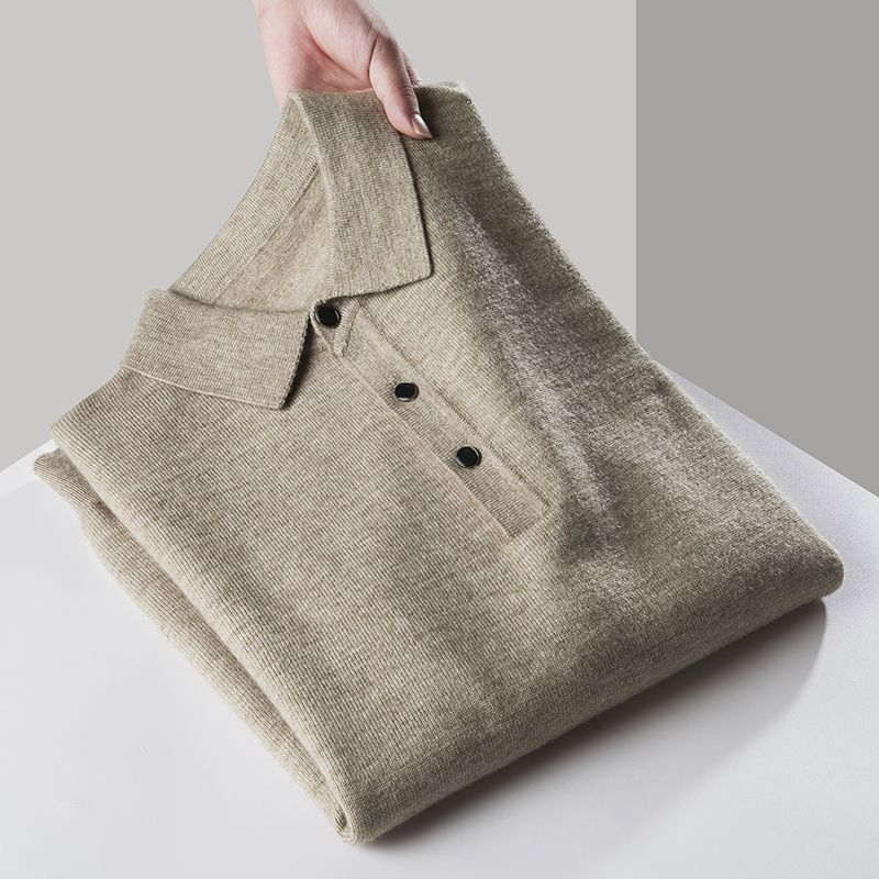Men's Long-Sleeve Collared Pullover Sweater