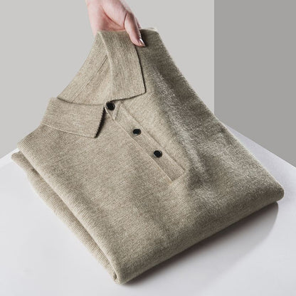 Men's Long-Sleeve Collared Pullover Sweater
