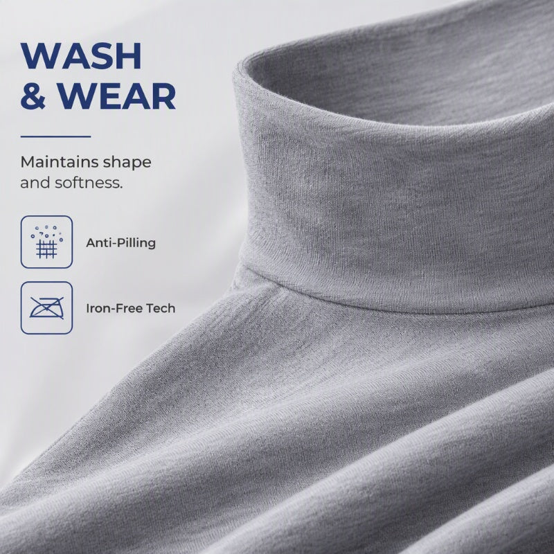 Men's Mock Turtleneck Long-Sleeve Shirt