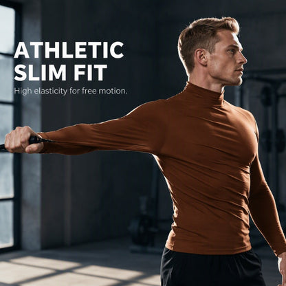 Men's Mock Turtleneck Long-Sleeve Shirt