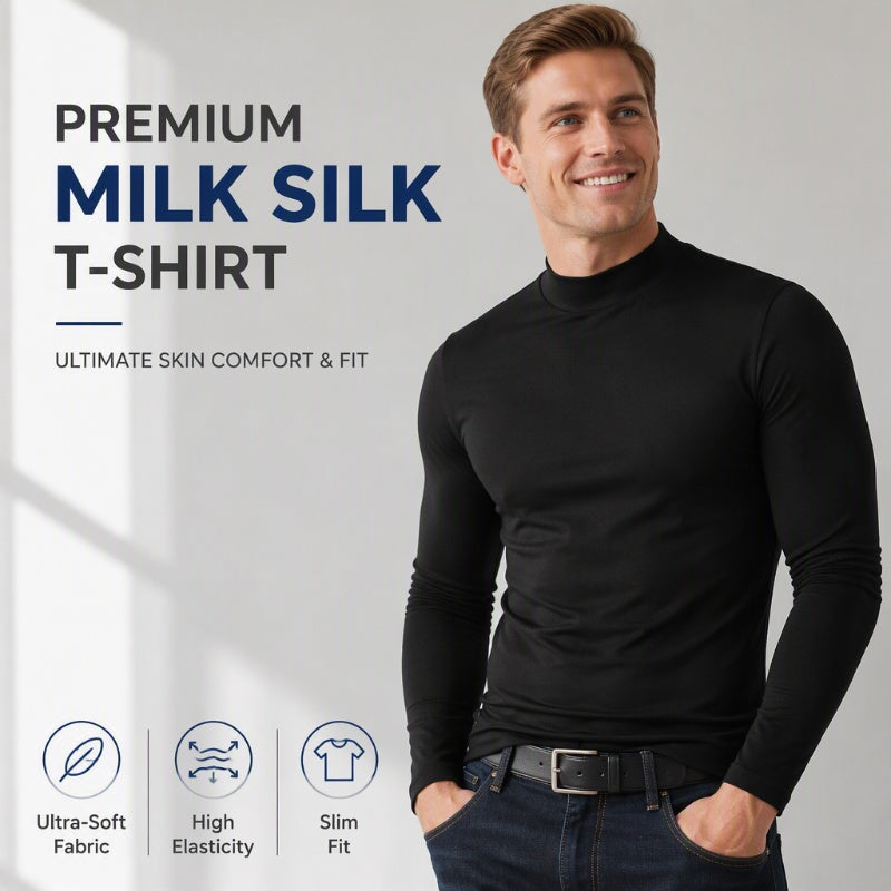 Men's Mock Turtleneck Long-Sleeve Shirt