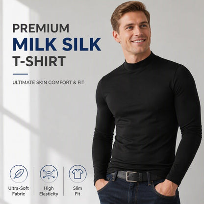 Men's Mock Turtleneck Long-Sleeve Shirt